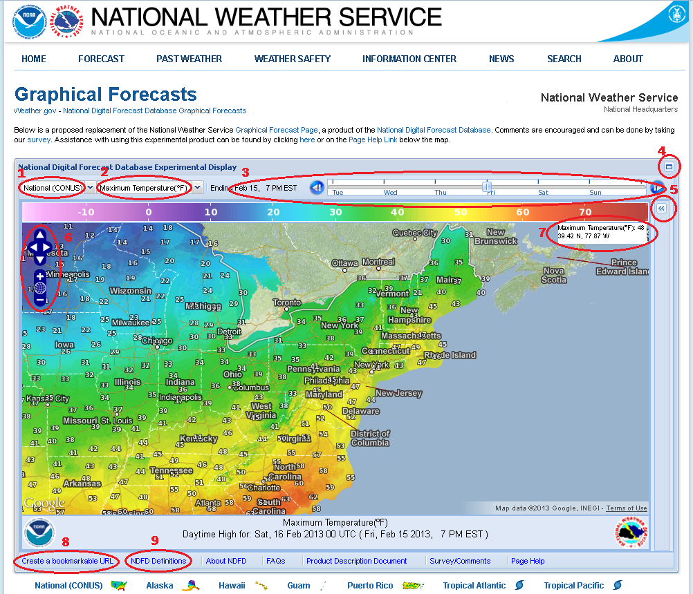 image of the main graphical forecast page